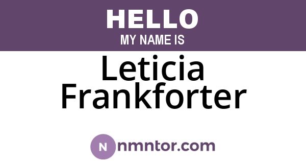 Leticia Frankforter