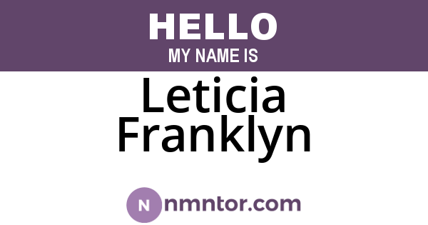 Leticia Franklyn