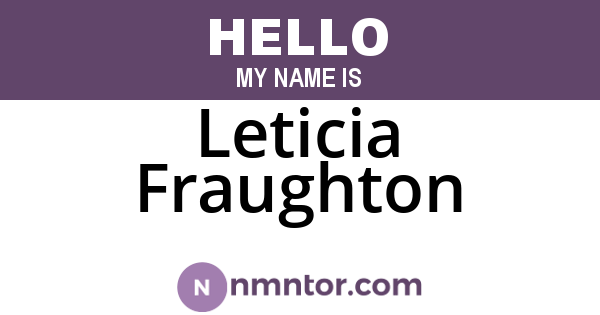 Leticia Fraughton