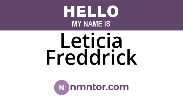 Leticia Freddrick