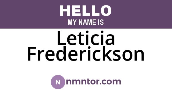 Leticia Frederickson