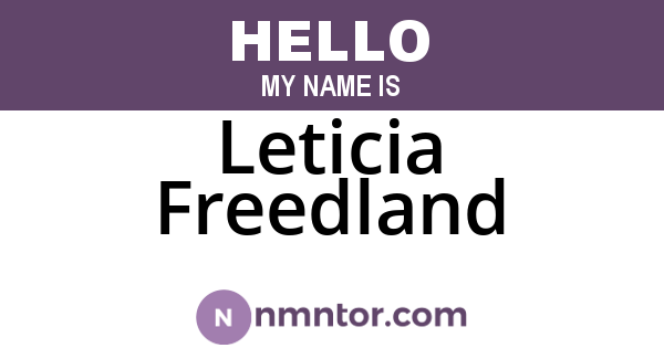 Leticia Freedland