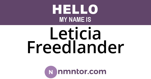 Leticia Freedlander