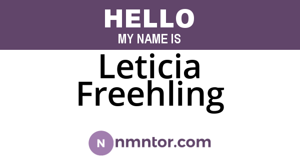 Leticia Freehling