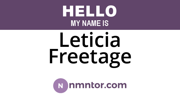 Leticia Freetage