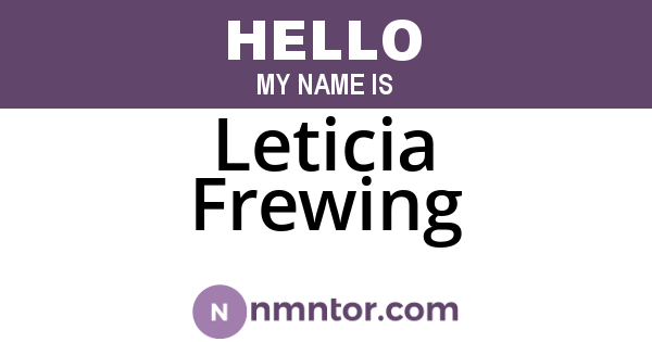 Leticia Frewing