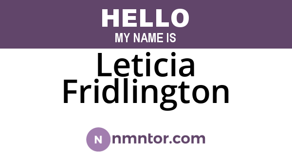 Leticia Fridlington
