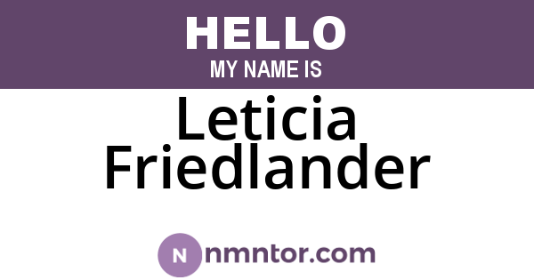 Leticia Friedlander