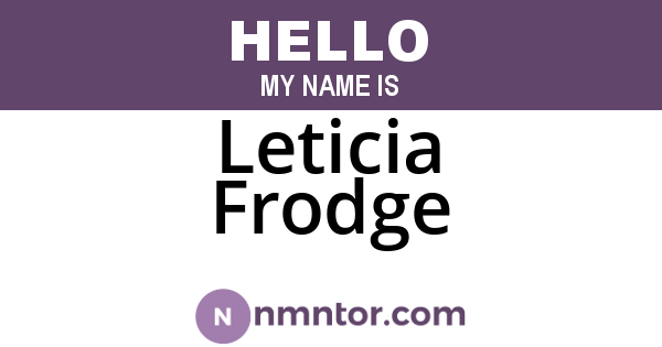 Leticia Frodge