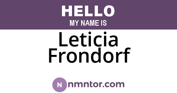 Leticia Frondorf