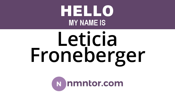 Leticia Froneberger