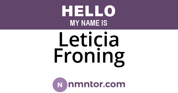 Leticia Froning