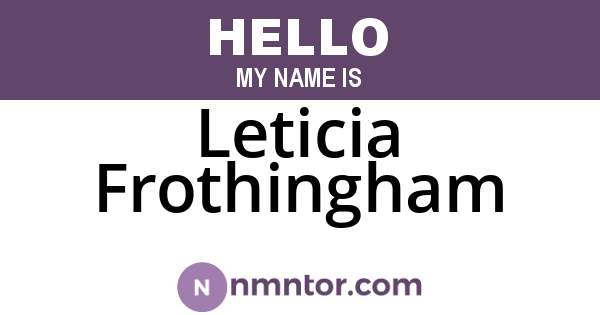 Leticia Frothingham