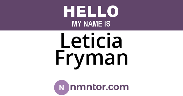 Leticia Fryman