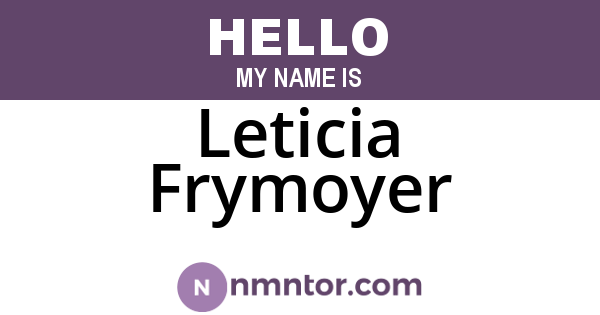 Leticia Frymoyer