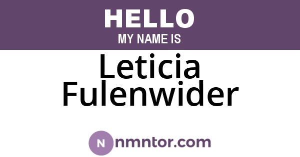 Leticia Fulenwider
