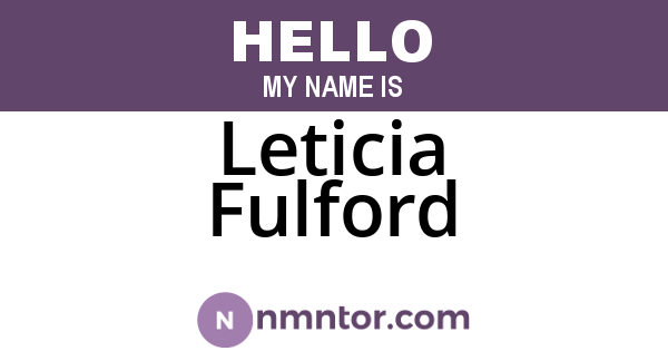 Leticia Fulford