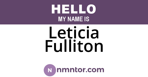 Leticia Fulliton