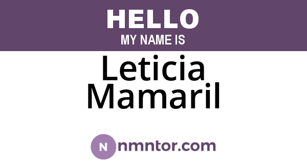 Leticia Mamaril