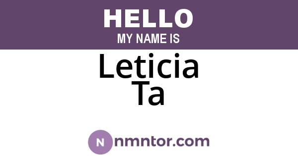 Leticia Ta