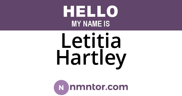 Letitia Hartley