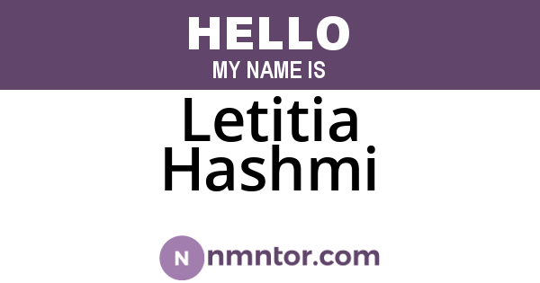Letitia Hashmi