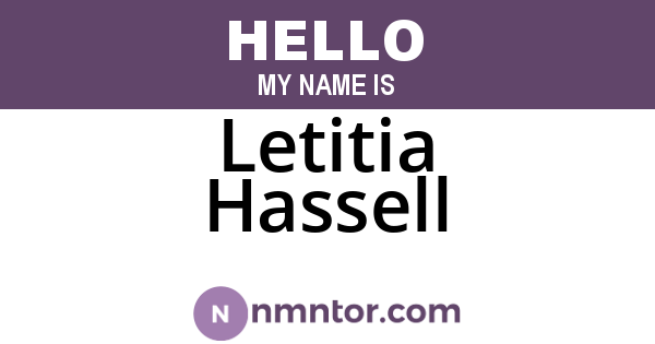 Letitia Hassell