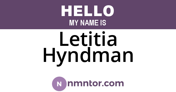Letitia Hyndman