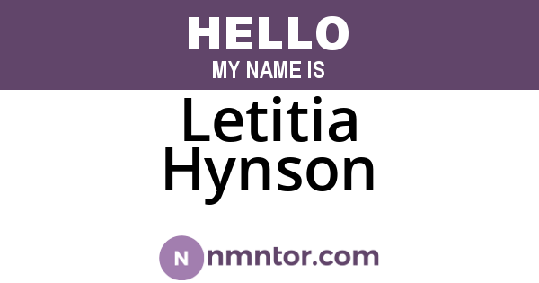 Letitia Hynson