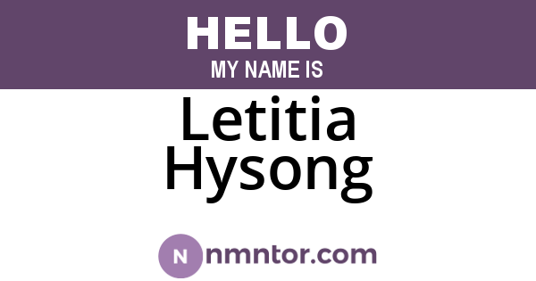 Letitia Hysong