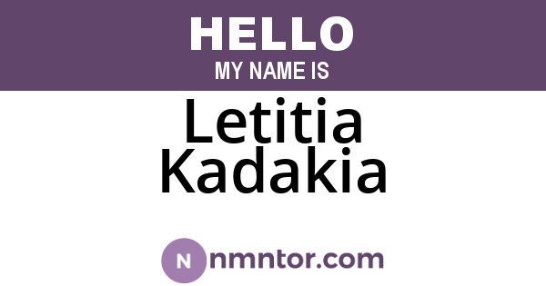 Letitia Kadakia