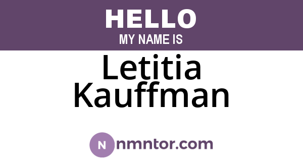 Letitia Kauffman