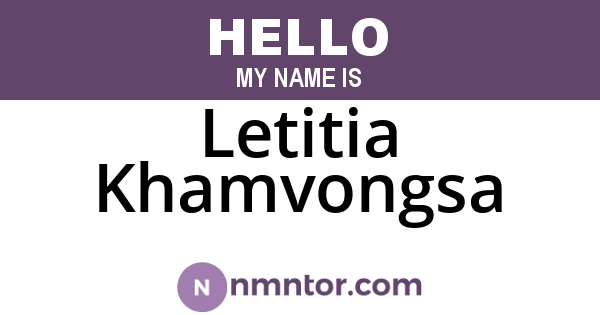 Letitia Khamvongsa