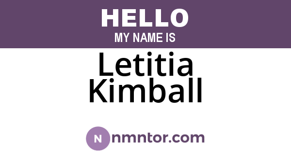 Letitia Kimball
