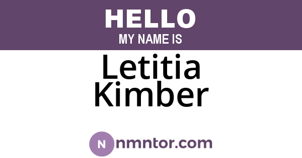 Letitia Kimber