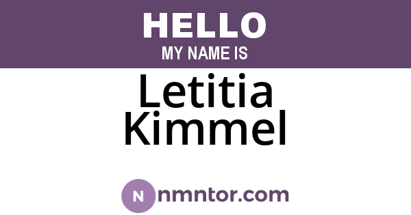 Letitia Kimmel
