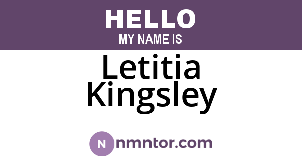 Letitia Kingsley