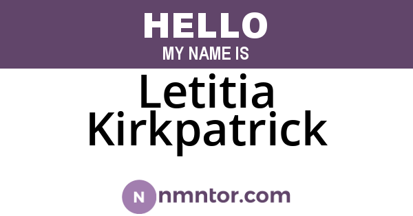 Letitia Kirkpatrick