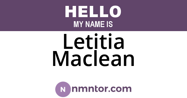 Letitia Maclean