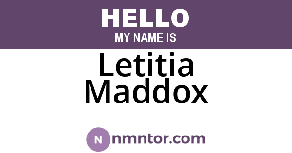 Letitia Maddox