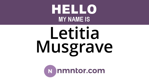 Letitia Musgrave