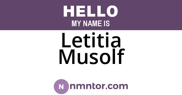 Letitia Musolf