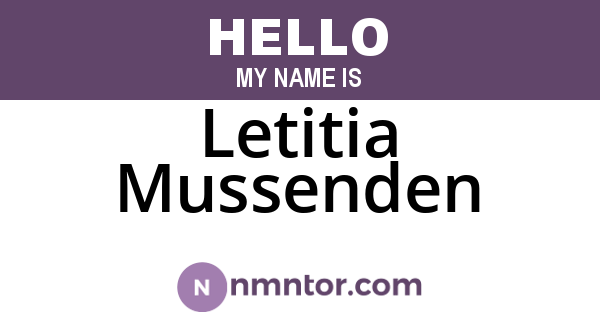 Letitia Mussenden