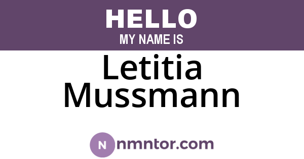Letitia Mussmann