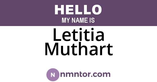 Letitia Muthart