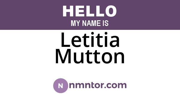 Letitia Mutton