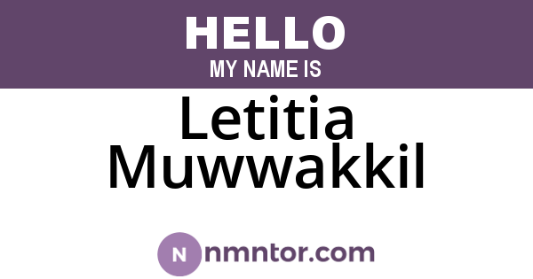 Letitia Muwwakkil