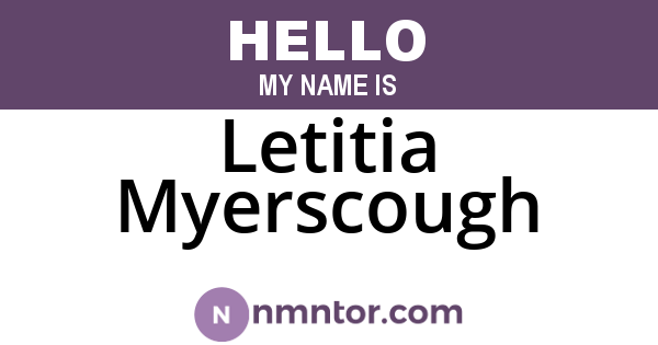 Letitia Myerscough