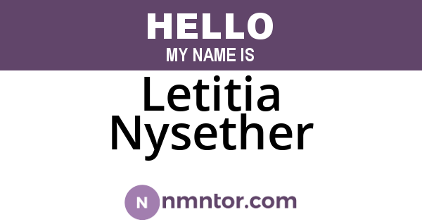 Letitia Nysether