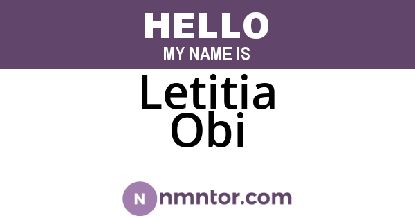Letitia Obi